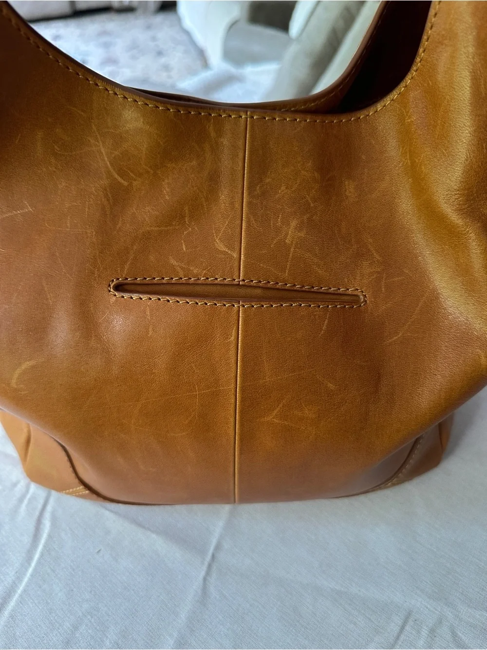 Frye Cognac Leather Hobo Shoulder Bag